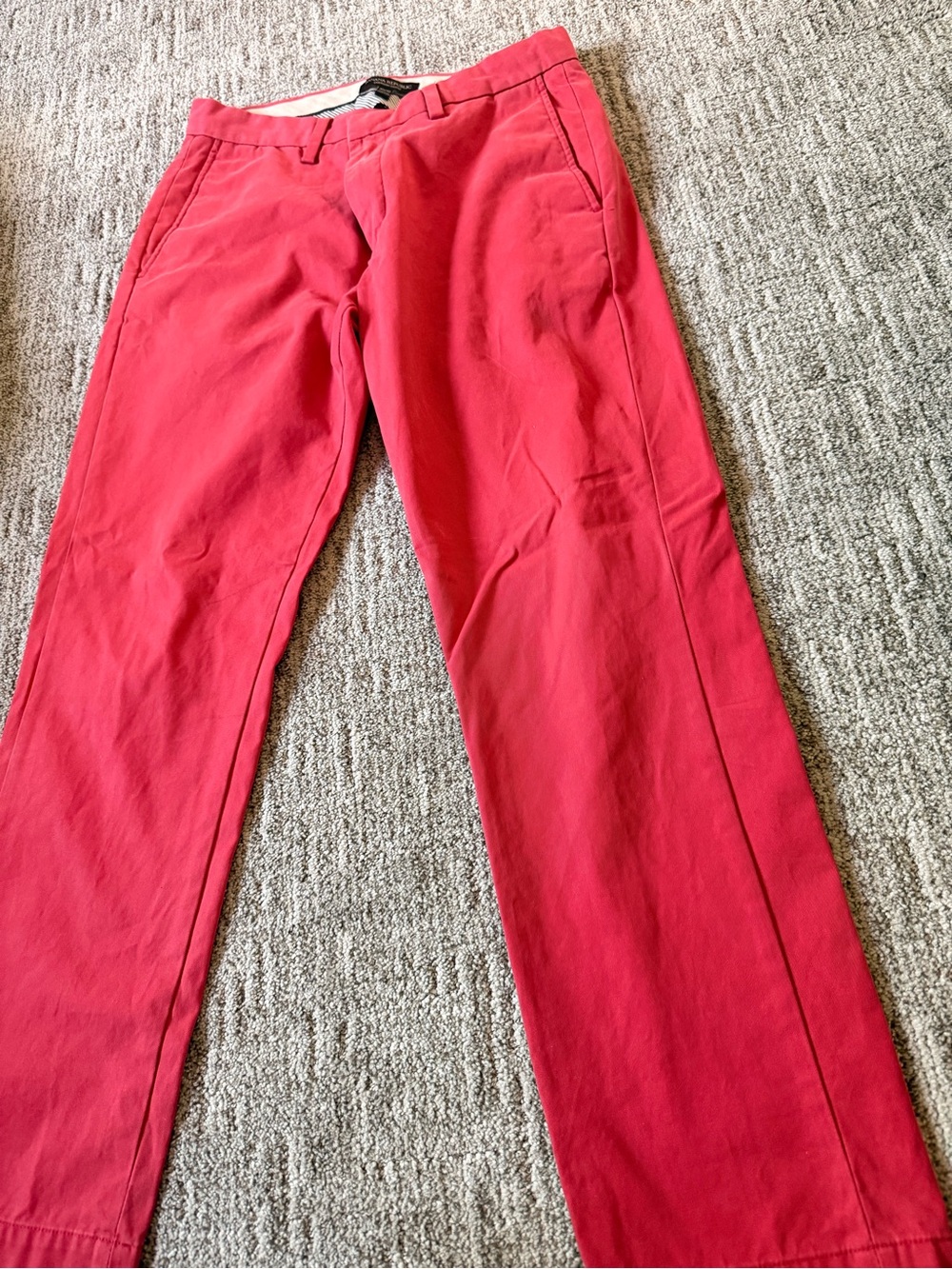 Men's Classic Straight Chino Pants in Soft Red
